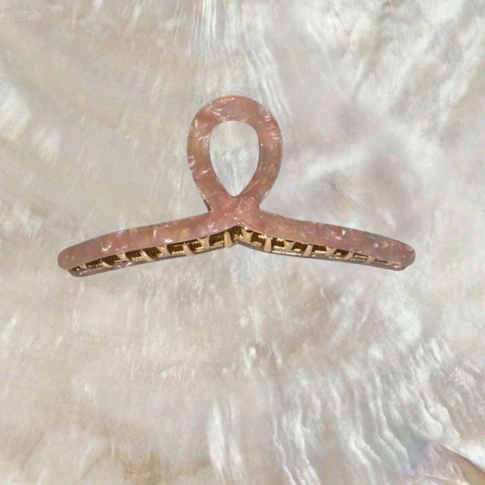 Multi-Color Rose Quartz Claw Clip – Extra Large & Strong Hold